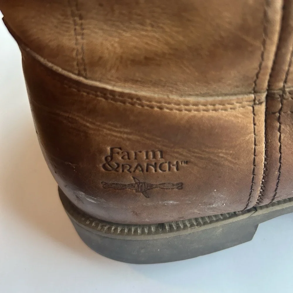 Georgia Boot Farm & Ranch Wellington Mens 13D‎ Brown Good Work Boots G5814